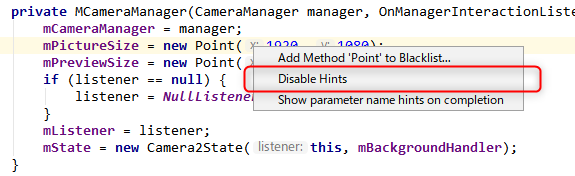 Disable Hints